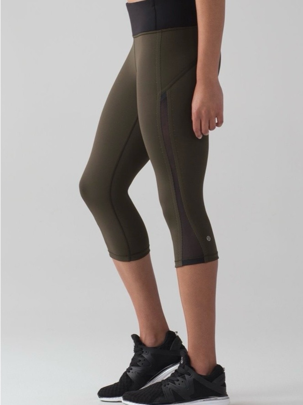 Lululemon‎ Smooth Stride Cropped Leggings Camo Army Green Women's 10